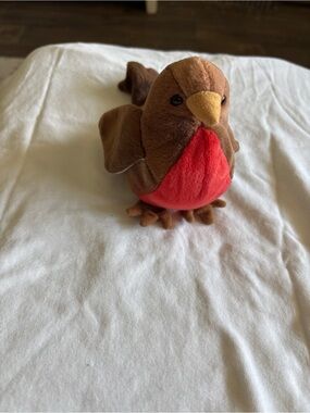 Ty Plush Brown and Red Robin Stuffed Bird Toy